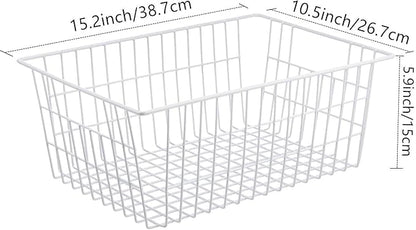 Redrubbit Wire Storage Baskets, Large Farmhouse Metal Freezer Basket Storage - Image 6