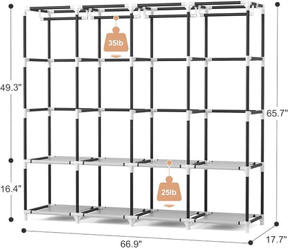 VTRIN Portable Closet for Hanging Clothes 67 Inch Wide Large Capacity Portable - Image 3