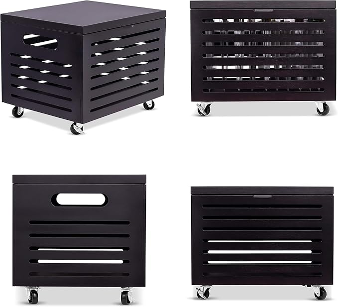 BIRDROCK HOME Bamboo Rolling File Storage Organizer Box - Image 5