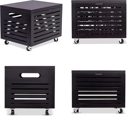 BIRDROCK HOME Bamboo Rolling File Storage Organizer Box - Image 5