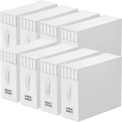 StorageTastic 8 Pack Bed Sheet Closet Organizers and Storage, Sturdy Foldable by StorageTastic