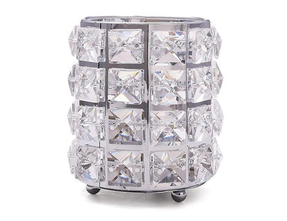 Silver Crystal Makeup Brushes Holder Organizer by JOSALINAS