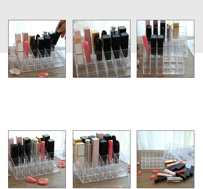 Acrylic Makeup Organizer 4 Tier Storage Rack Clear Cosmetic Shelf - Image 2