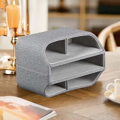 360° Rotating Remote Control Holder, PU Leather TV Remote Caddy Organizer - Image 3