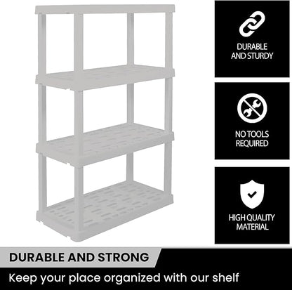 Oskar 4‑Tier Heavy‑Duty Plastic Storage Shelves – Tool‑Free, Interlocking - Image 6