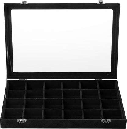 Frebeauty Velvet Jewelry Tray, 24 Grid Jewelry Organizer - Image 2