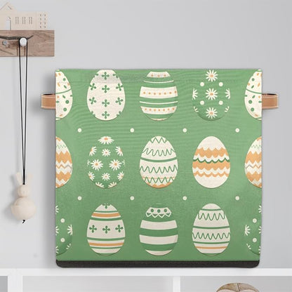 TropicalLife 13x13x13 Inch Large Fabric Storage Cube Easter Sage Green Foldable - Image 6