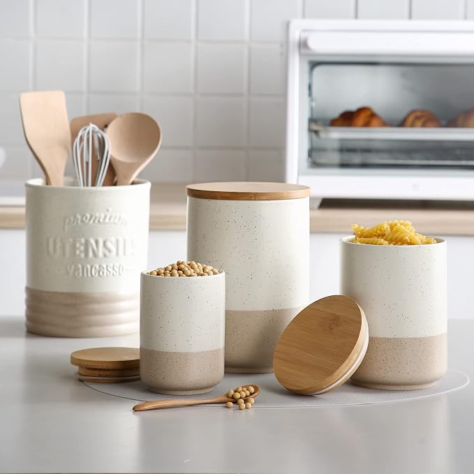 vancasso Sabine Small Ceramic Canister - 18 oz Kitchen Storage - Image 7