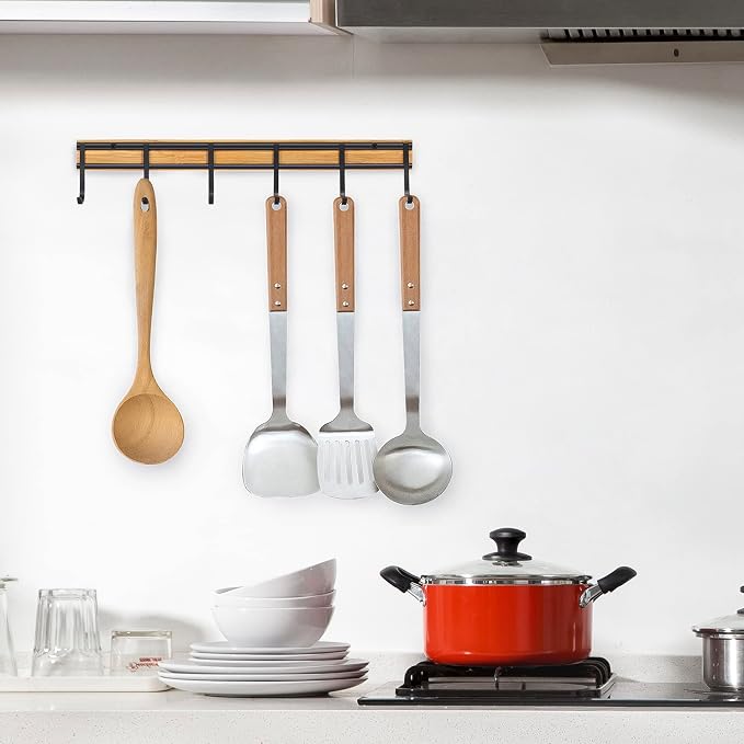 Kitchen Utensil Hanger, Wall Mout Kitchen Utensil Holder Organizer Rack - Image 4