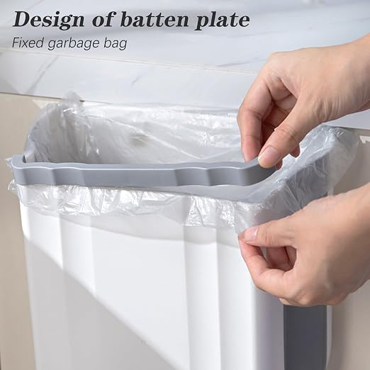 2 Pack Kitchen Hanging Trash Can, 2.4 Gallon / 9L Collapsible Waste Bin - Image 5