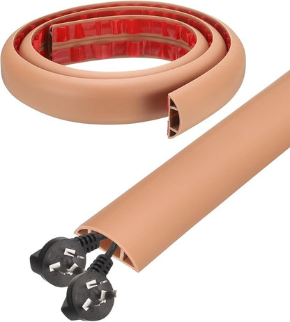 HARFINGTON 4ft Cord Cover Floor W0.6 x H0.33 Inner Channel PVC Hide Extension by HARFINGTON