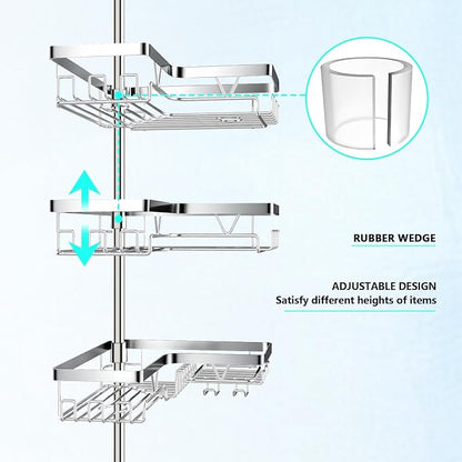 DAOYA Corner Shower Caddy Tension Pole - Image 2