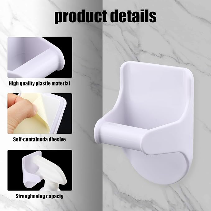 8 Pcs Wall Mount Spray Bottle Holder, Strong Adhesive Spray Bottle Hooks Holder - Image 3