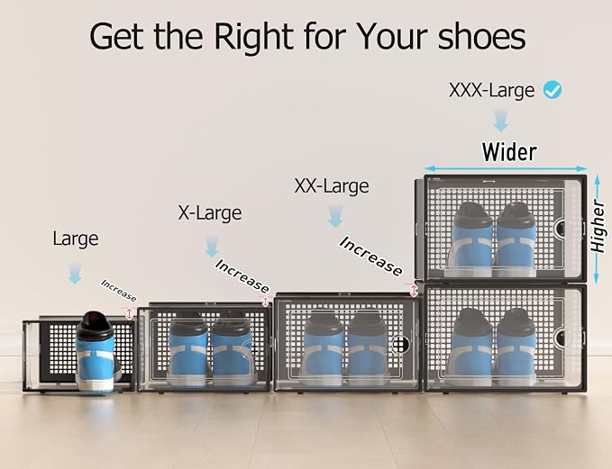 Kuject XXX-Large Shoe Storage Boxes 12 Pack, Entryway & Under-Bed Storage - Image 3