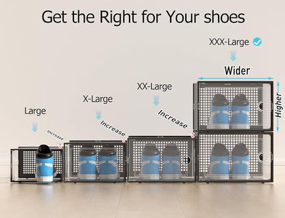 Kuject XXX-Large Shoe Storage Boxes 12 Pack, Entryway & Under-Bed Storage - Image 3