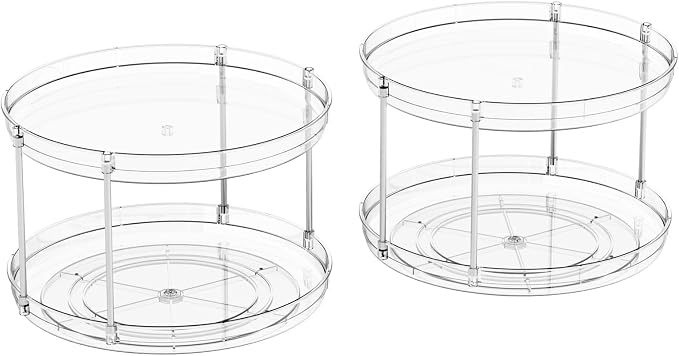 2 Tier Lazy Susan Turntable for Cabinet, Countertop, Double Rotating Kitchen - Image 7