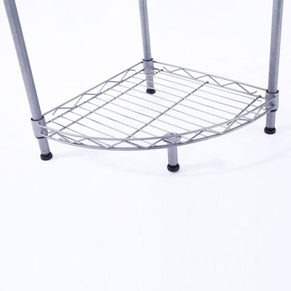 4-Tier Carbon Steel Corner Storage Rack, Adjustable Metal Shelf Organizer - Image 4