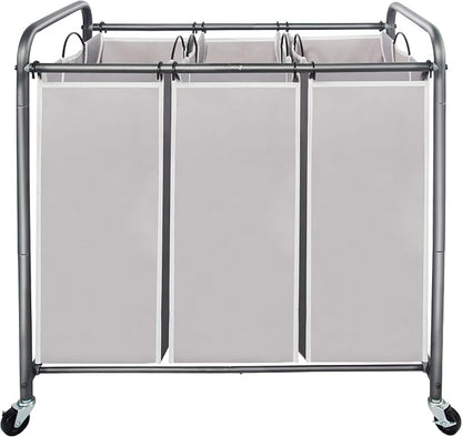 STO STO Laundry Sorter 3 Section, 3 Bag Laundry Hamper, Rolling Laundry Cart by STOSTO