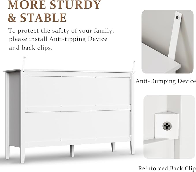RoyalCraft White 6 Drawer Dresser - Image 7