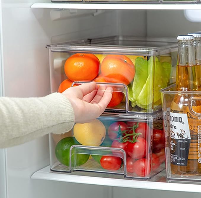 SANNO Freezer Containers Food Storage Containers Fridge Containers Plastic - Image 4