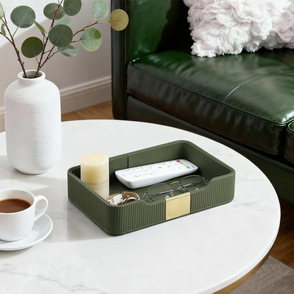 Valet Tray Desktop Storage Organizer, PU Leather Catchall Bedside Vanity Tray - Image 6