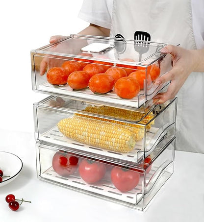 Refrigerator Organizers and Storage Drawer, Stackable Fruit Storage Containers - Image 9