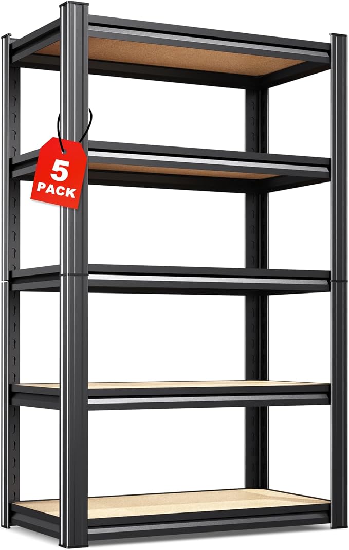 5-Tier Heavy Duty Metal Shelving Units, Adjustable Steel Storage Racks by CreatingaComfortableLiving