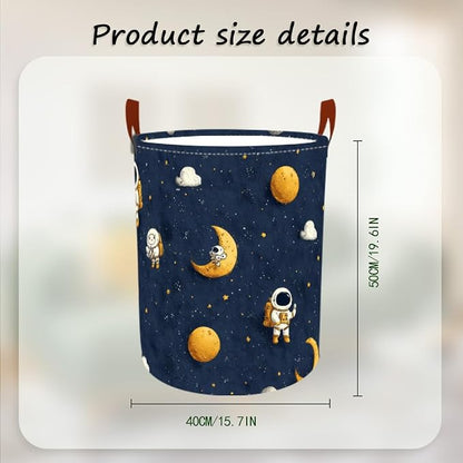 Laundry Baskets 15.7x19.7 Inch Large Astronaut Moon Star Space Design - Image 3