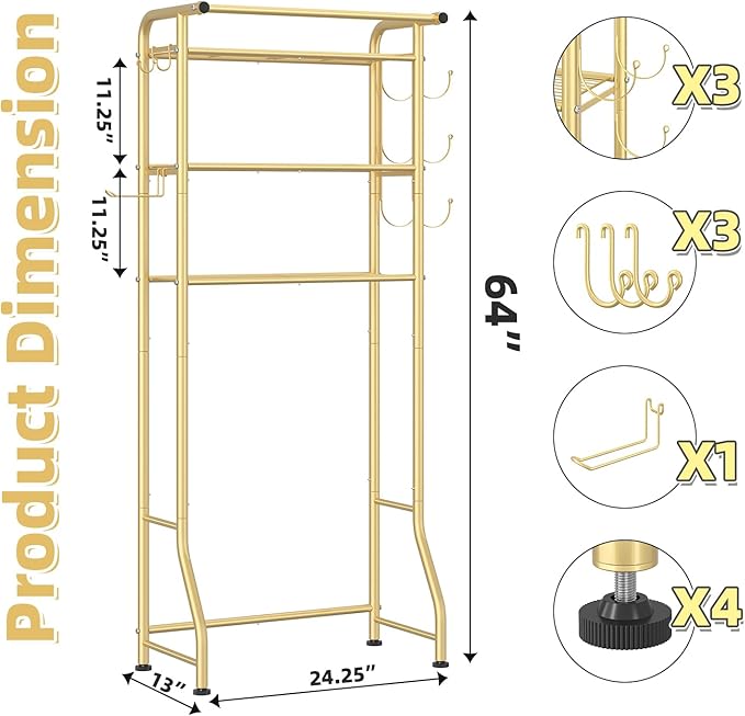 Simple Trending 3 Tier Over The Toilet Rack, Shelf Bathroom, Bathroom Stand - Image 3
