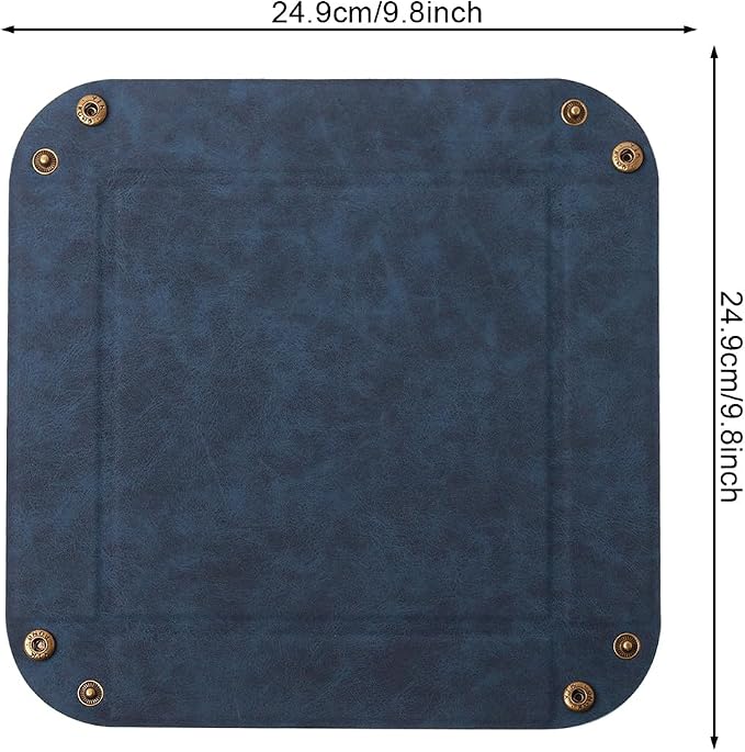 Valet Tray Desktop Storage Organizer – Premium PU Leather Catchall Bedside - Image 3