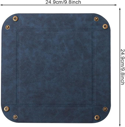 Valet Tray Desktop Storage Organizer – Premium PU Leather Catchall Bedside - Image 3