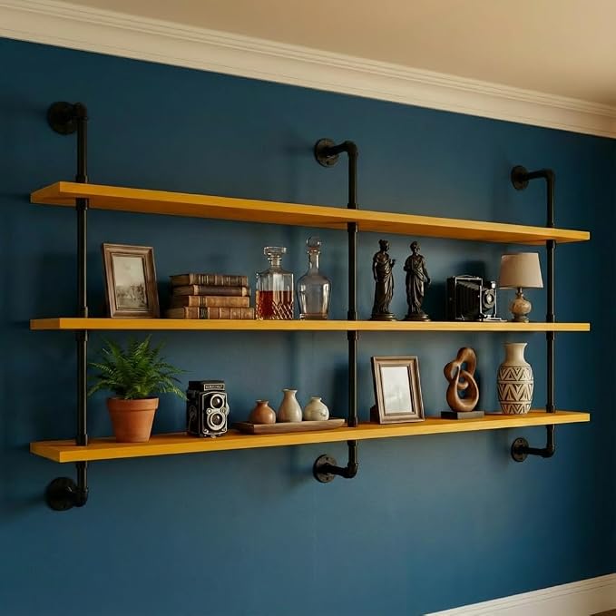 HDDFER Floating Shelves for Wall Bookshelf Industrial Pipe Shelving Shelves by industrialpipeshelving