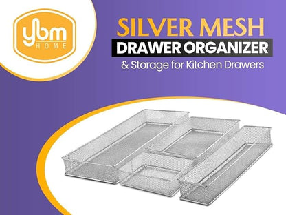 YBM HOME Silver Mesh Drawer Cabinet and or Shelf Organizer Bins, School Supply - Image 3