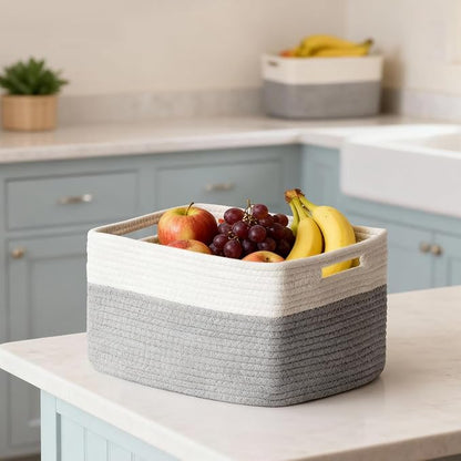 5 Pack Woven Storage Baskets for Shelves, Decorative Basket Closet Organizer - Image 8