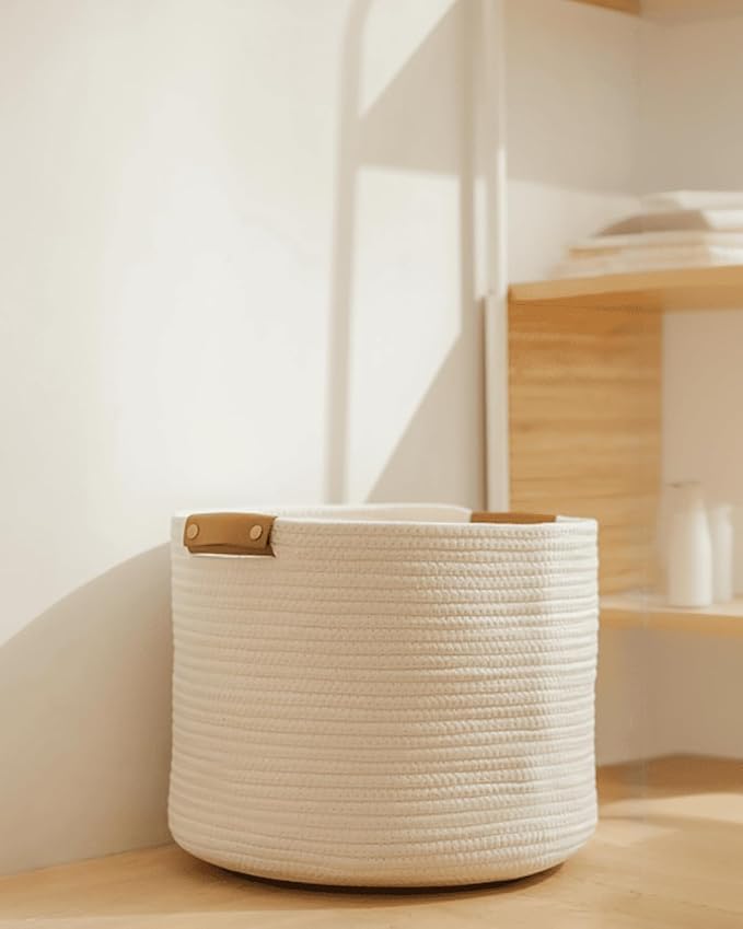 Medium Cotton Woven Basket - Image 8