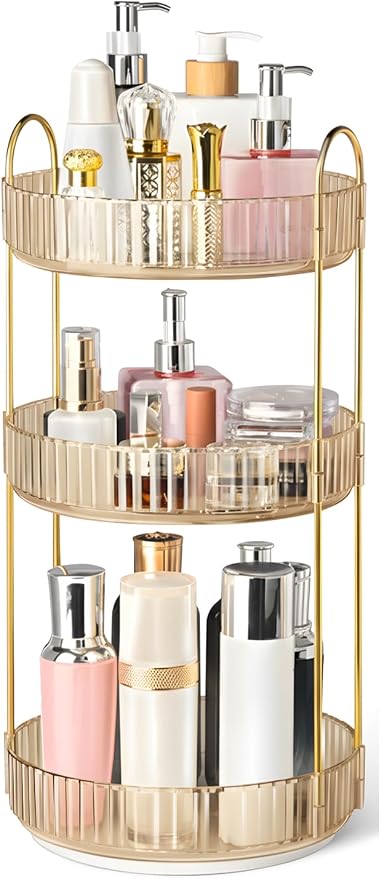 360° Rotating Makeup Organizer for Vanity, 3 Tier Perfume Organizers by Brothersbox