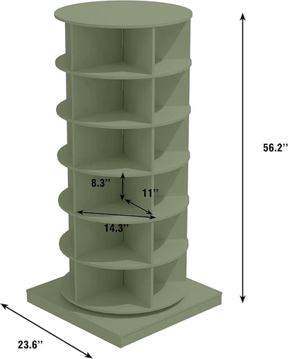HomVent Rotating Shoe Rack, 6-Tier Spinning Shoe Rack Tower | 360° Revolving - Image 2