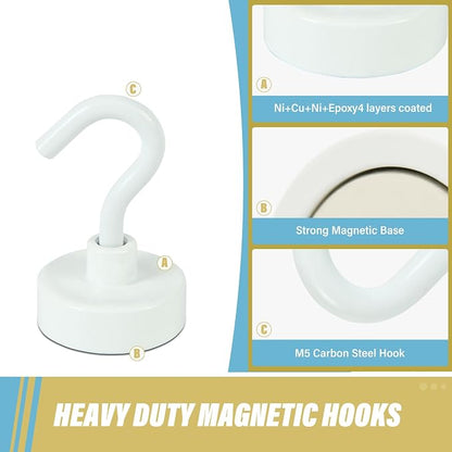 Neosmuk Magnetic Hooks, Heavy Duty 40lb+ Strong Magnet Hook - Image 4