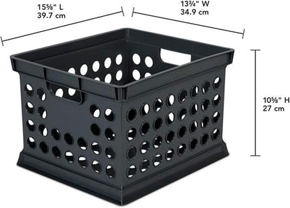 Sterilite Stackable Plastic Storage Crate Bin Organizer File Box - Image 4