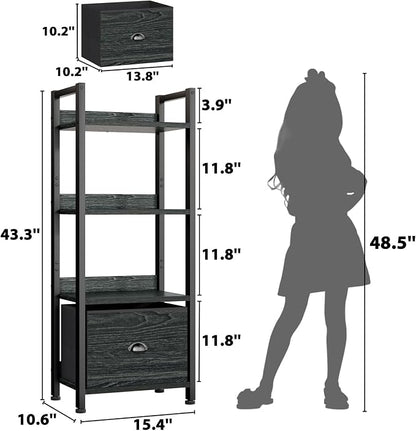 Furologee 4 Tier Bookshelf - Image 3