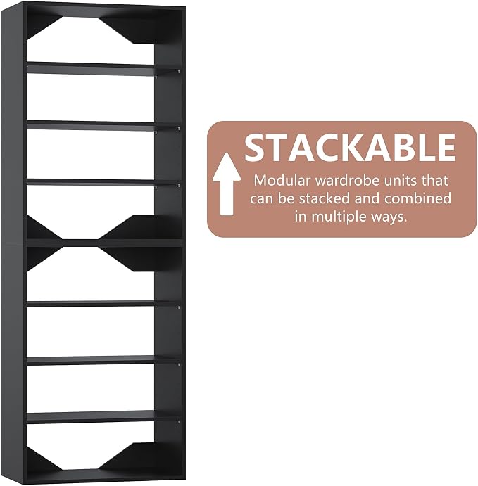 Short Tower Closet Mounted Storage Unit, Modular Closet System, Wood Closet - Image 4