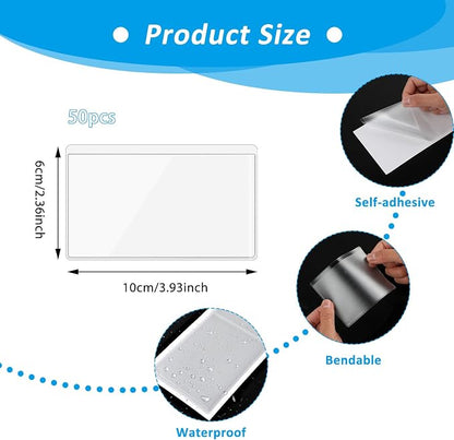 50 Pack Clear Adhesive Pockets Self Adhesive Index Card Pockets - Image 2