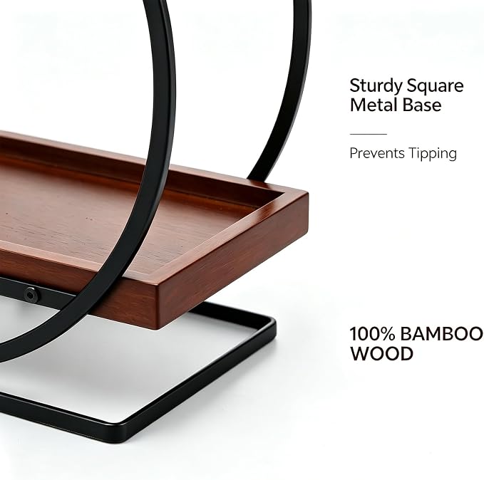 2-Tier Bathroom Counter Organizer, Wooden Perfume Organizer - Image 8
