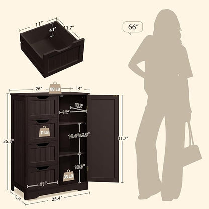 Yaheetech Large Bathroom Floor Cabinet - Image 3