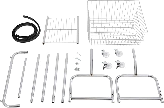 Laundry Cart, Steel Wire Laundry Cart, Laundry Basket - Image 5