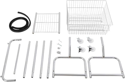 Laundry Cart, Steel Wire Laundry Cart, Laundry Basket - Image 5