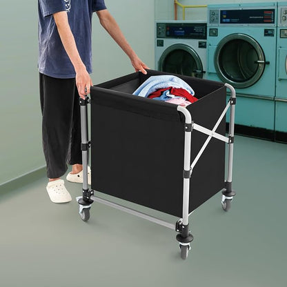 Commercial Laundry Cart with Wheels, Folding Laundry Hamper Cart, Heavy Duty - Image 5