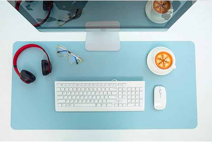 SUJAYU Dual Sided PU Leather Desk Pad, Mouse Pad, Office Desk Mat, Non-Slip - Image 7
