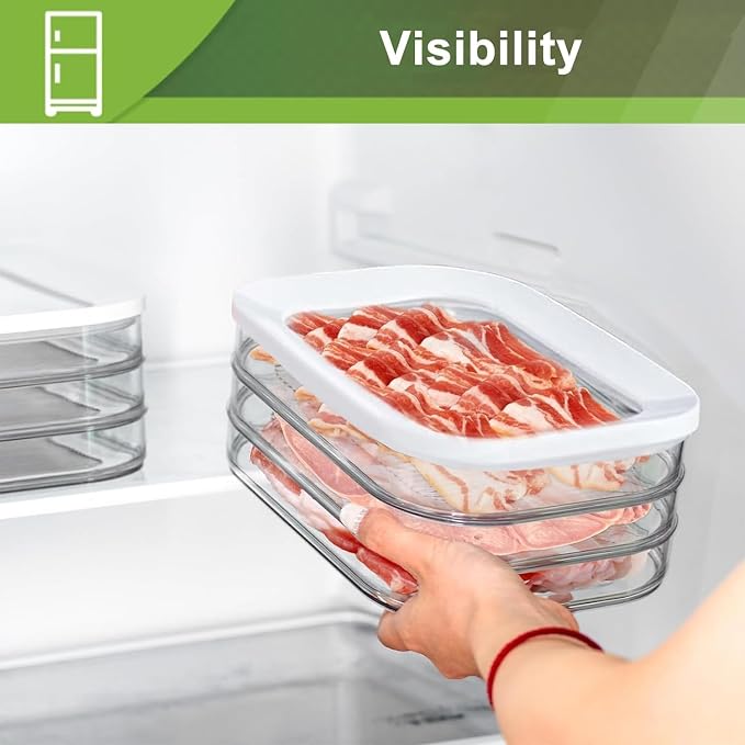 Deli Meat Container for Fridge, Stackable Food Storage Boxes - Image 4