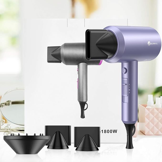 slopehill Professional Ionic Hair Dryer, Powerful 1800W Fast Drying Low Noise - Image 8